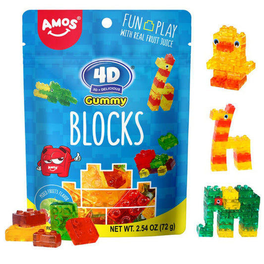Amos - 4D Jelly Sweets Blocks - Mixed Fruit